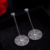 ZARD Cubic Zirconia Disc Drop Earrings in Fine Silver Plate