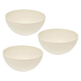 Set of 3 Magu Natural Design Bowls Beige Diameter 16 cm Made from a Polymer Made of Natural Materials Bowl Set Salad Bowl