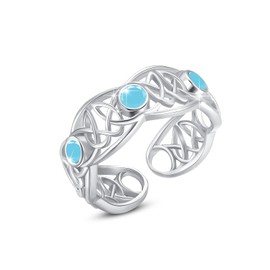 ZIPPICE Celtic Ring 925 Sterling Silver December Birthstone Ring 12 Birthstone Ring Adjustable Engagement Ring Boho Rings for Women Jewellery Gifts Birthday Christmas Gifts for Women