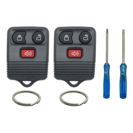 Key Fob Shell Case Fits for Ford F150 F250 F350 Explorer Expedition 1998-2016 / Ranger Escape Edge E150 Freestar/Lincoln Navigator Mazda Keyless Entry Car Remote Cover (2 Black)