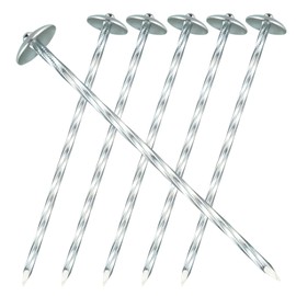 JPOIP Landscape Stakes - Garden Landscape Edging Spikes Pins - New Umbrella-Type Design 5'' Galvanized Lawn Staples for Anchoring Garden Edging, Weed Barrier Fabric, Tent, Etc (200 Pack)