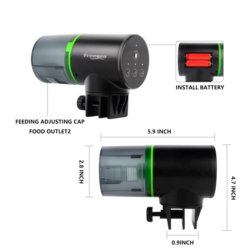 Ships From US Warehouse ABS Plastic Automatic Fish Feeder 0.05
