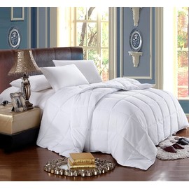 Royal Hotel Bedding Full Size 300-Thread-Count Down-Alternative Comforter 300 TC 100% Microfiber Cover and Filling - 600FP - 50Oz - Solid White Comforter