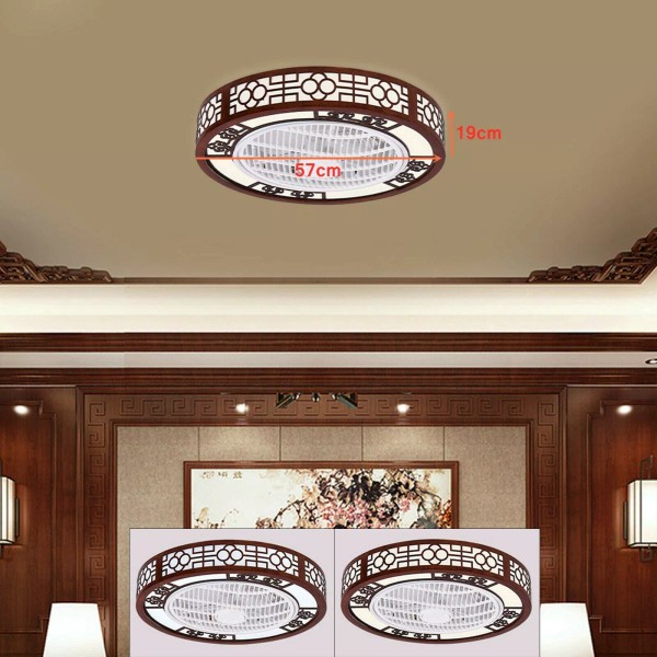 22" Modern Ceiling Fan Light LED Low Profile Chandelier Fan