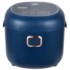 AMIEROUS Mini Rice Cooker, 2L Portable Travel Rice Cooker For Car/Truck/Home, 12V/24V/110V Small Rice Cooker with Steam Tray(Blue)