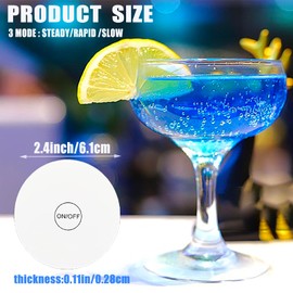 LED Coaster,100 Pack led Coaster Lights for Bottles,10 Colors RGB LED Liquor Bottle Stickers Coasters,Bottle Glorifier, Flash Light Up for Drinks, Bar, Party, Wedding Decor (10PACK)