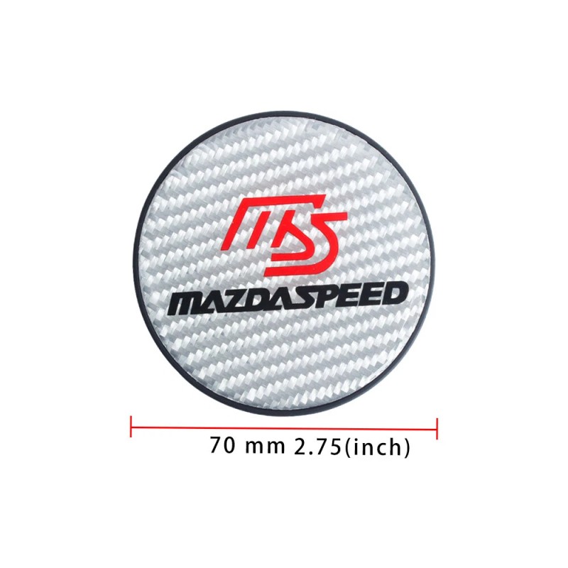 Unbranded 2Pcs Mazdaspeed Carbon Fiber Car Cup Holder Pad Water