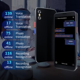 AI Language Translator Device,Voice Recorder,Two Way Real-Time Voice Translation,Support 139 Languages,ChatGpt Online/Offline,Recording&Photo Translation with 6inch HD Touch Screen (Gray)