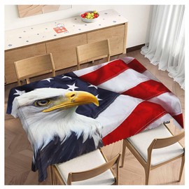 Beabes 52x70 Inch Tablecloth Bald Eagle USA Flag, Bald Eagle American Flag Non-Fading Table Covers Kitchen Dinning Tabletop Decoration, Washable Table Cloth for Outdoor and Indoor Use