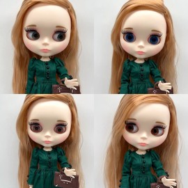 Nude Blythe Factory Customized  Doll Side Part Hair Apricot No Dress/Accessor