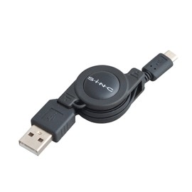 セイワ(SEIWA) 車内用品 スマホ充電ケーブル 2.4A ブラック D410 コードリールタイプ