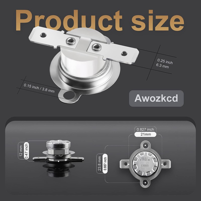 Awozkcd UL/CUL KSD301 125V 16A Thermal Cutoff Switch,150°C/302°F Off and