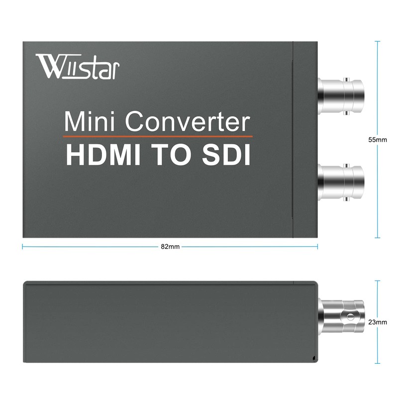 Wiistar HDMI to SDI(SD-SDI/HD-SDI/3G-SDI) Converter Mini HDMI 2 Input to