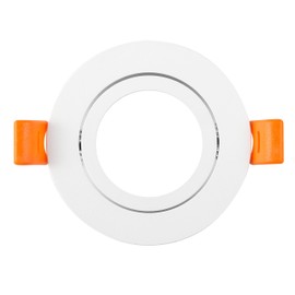 Pack of 2 LED Ceiling Light Frame Round Fixture Holders Adjustable Cutout 65mm (White)