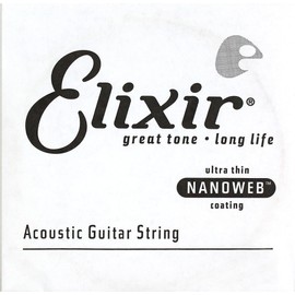 Elixir Strings Acoustic Phosphor Bronze Guitar String NANOWEB Coating, .024
