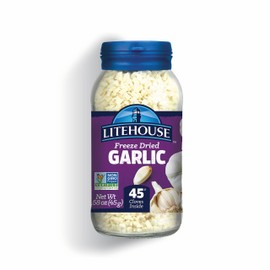 Litehouse Freeze Dried Garlic - Garlic, Substitute for Fresh Garlic & Minced Garlic, Jar Equal to 45 Garlic Cloves, Garlic Flakes, Garlic Freeze Dried, Non-GMO, Gluten-Free - 1.58 Ounce