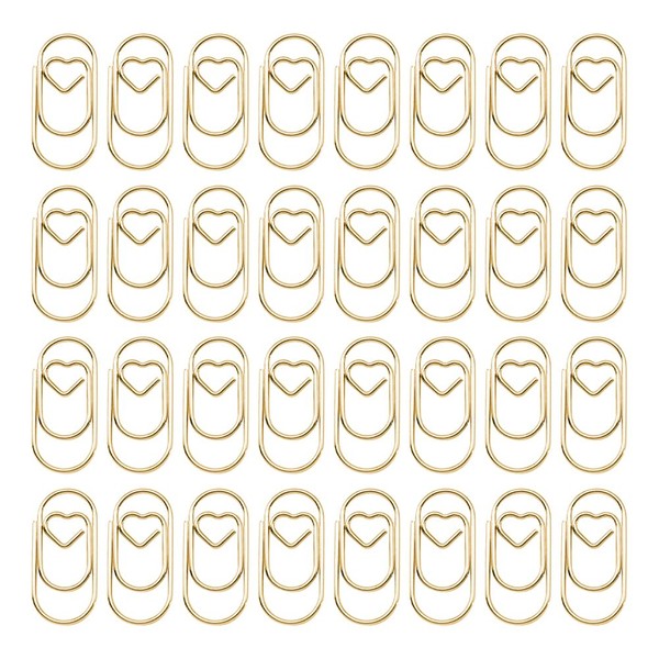 200 Pcs Metal Heart Paper Clips Small Heart Shaped Paper