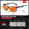 DUCO Men's Polarised Sunglasses with Rectangular Metal Frame and Carbon
