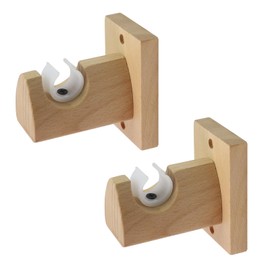 KUMGROT 2 Pcs Curtain Rod Brackets Wood Pipe Bracket Holder Curtain Rod Holders Single Bracket for 1" Drapery Rod