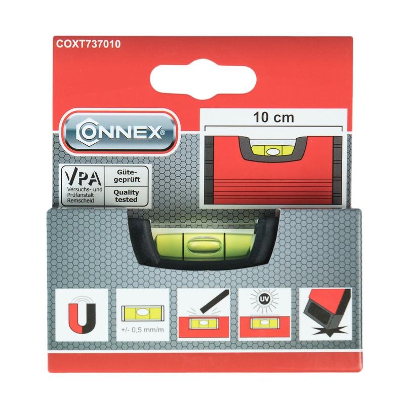 Connex COXT737010 Magnetic Mini Level, Black/Red, One Size