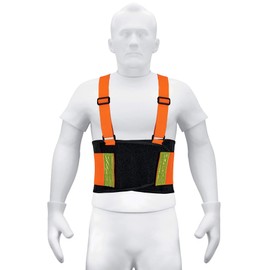 Truper FAJA-MN, Faja lumbar de alta visibilidad c/reflejantes, naranja, M