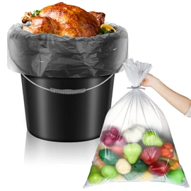 50 Pack 5 Gallon Bucket Liner Bags Clear Ice Bucket Liners 3 Mil Turkey Brine Bag Disposable Marinating Container Bag for Storage Food, Leak Proof, 20 x 28 Inches