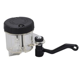 Motorcycle Front Brake Pump Oil Cup Clutch Cylinder Fluid Reservoir Tank with Bent Bracket 10cm Tubing for CBR600RR CBR1000RR CBR600 Transparent