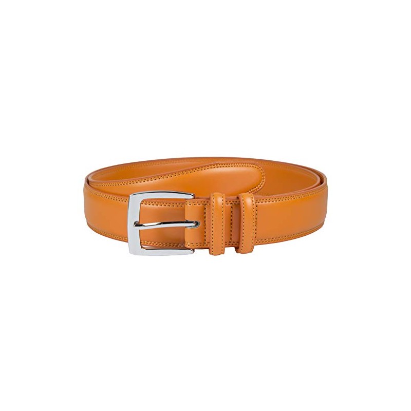 Gelante Men's Classic Genuine Leather Dress Belt With Double Loop
