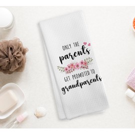 NOQL Grandparents Kitchen Towels and Dishcloths, Baby Announcement Gifts, Drying Cloth Hand Towels Tea Towels for Bathroom Kitchen, 1624 Inches