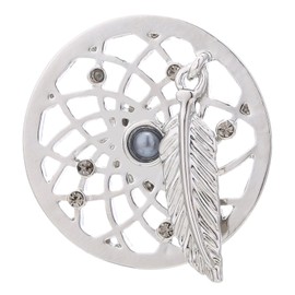 Morella Women's Gold Necklace 70 cm Stainless Steel with Amulet and Coin 33 mm, in Jewellery Bag, Stainless Steel