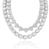 Umimiss Clustered Diamond Tennis Chain Heart Necklace Set - Diamond