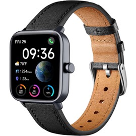 Issinlky Strap for Veryfit Smart Watch IDW19/IDW13/IDW16/IDW18, 22 mm leather business strap for Gloryfit TUYOM LW36, H1/D1, T50S, P66/P66D/P72/P95, Y6, R30PRO, YB54, G39, AGPTE LW. 11 11 Smart