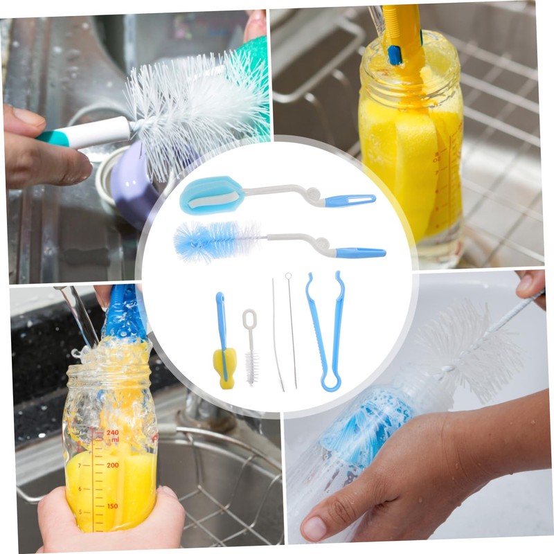 SAFIGLE 1Set Bottle Cleaning Brush Nylon Straw Bottle Scrubber for