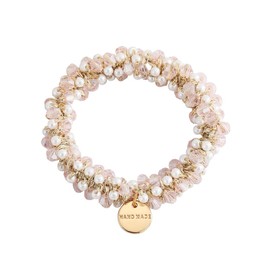 AMOR SPES Crystal Pearl Hair Tie Rope Hair Band for Women Elastic Tie Hair Scrunchies Hair Accessories Headbands (M)