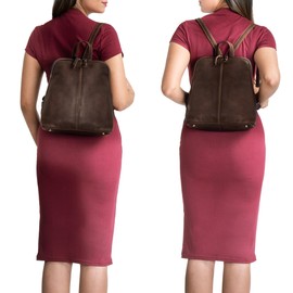 STILORD 'Calla' Leather Backpack Women's Small Elegant Backpack Women City Daypack Backpack Modern Leather Bag Small Daypack 10-11 Inch Tablet Backpack Genuine Leather, Torres - Brown, vintage