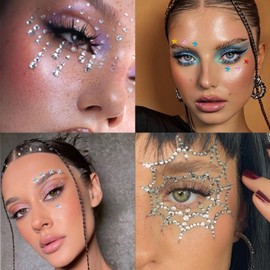 NOOEPC Face Gems,Star Festival Jewels Self Adhesiv Face Jewels Hair Gems Rhinestones, Rave Aaccessories Face Glitter,Rhinestone Stickers for Face, Eye, Makeup, Nail, Body, Crafts