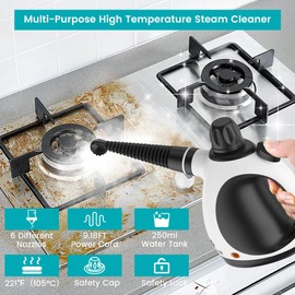 Handheld Steam Cleaner with 9pcs Accessories & Safety Lock, Natural Multi-Purpose Powerful Home Use Steamer for Cleaning