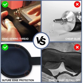 YOUIGE Sleep Mask for Women Men 3D Contoured Blindfold Soft Comfort Eye Shade (Black)