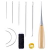 EOWVISN 10 Piece Small Black Thread Leather Hand Sewing Set,
