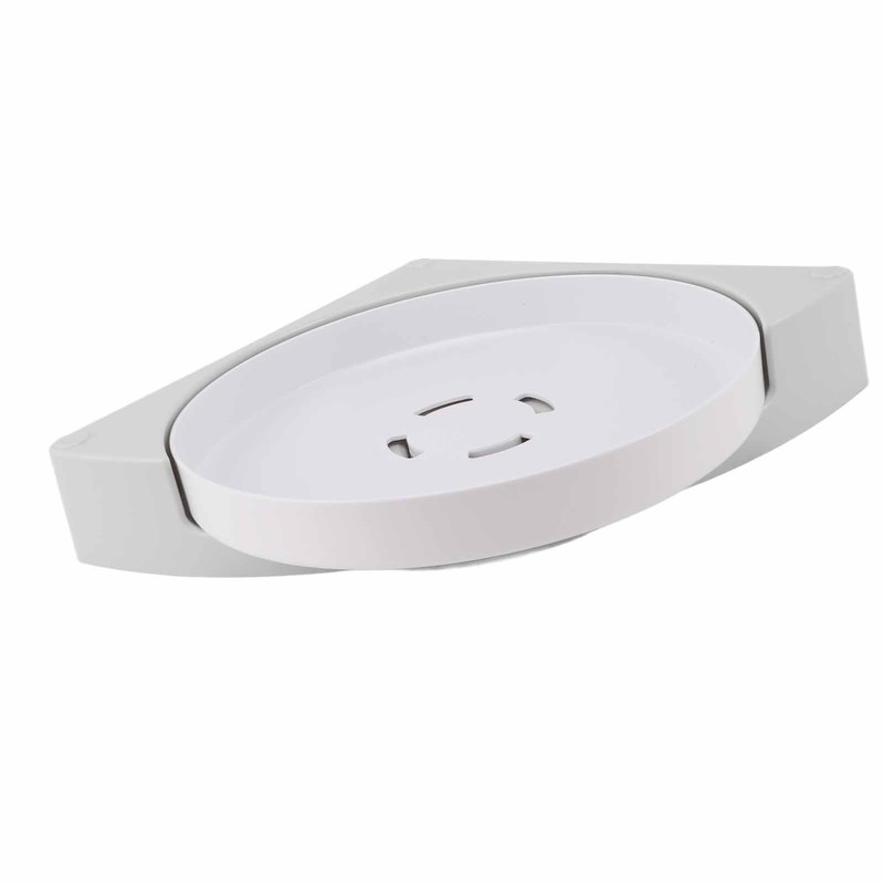 Shower Caddy Corner Rotate Wall Mount Easy Install Modern Plastic