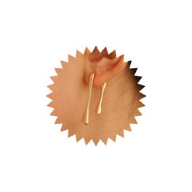 Wendalern Teardrop Front Back Earrings Gold Geometric Linear Coat Earrings Simple Water Drop Ear Coat Stud Earrings Statement Jewellery for Women and Girls, Zinc, No Gemstone