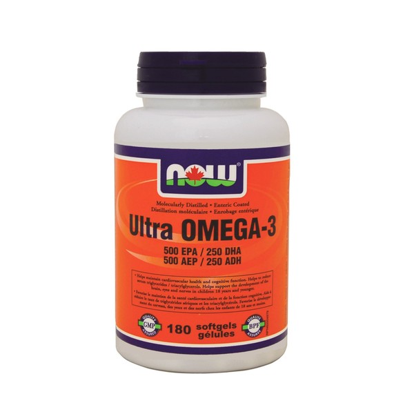 NOW Foods Ultra Omega-3 500 EPA / 250 DHA 180 Capsules