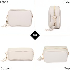 Mabel Crossbody Bags for Women Small Shoulder Handbag Bag with Wide Adjustable Canvas Strap, Lightweight Cross Body Bag for Ladies Girls Travel Shopping Work Daily Use (Cream)