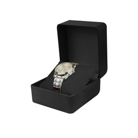 Energather Watch Box, PU Leather Watch Case Watch Holder Box with Removable Pillow, Watch Travel Case Portable Watch Organizer Box for Smart Watches, Most Watches (black)