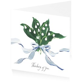 ArtPress Susannah Garrod Lily of The Valley Posy Thinking of You Floral Greeting Card (15 x 15 cm)