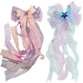 KRYMXAR Mermaid School Cone Bow, School Cone Bow, Set of 2 with Pink Bow, for School, Parties and Decoration