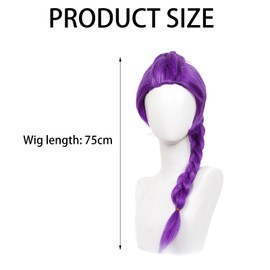 GWAWG Purple Wig with Thick Braid, Long Braids Wig Anime Cosplay for Stage Halloween Outfits