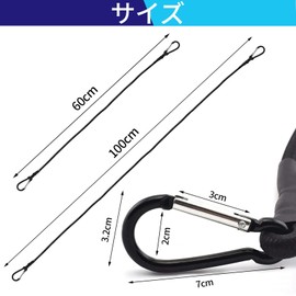 Sakurahana Direct Shipping Bungee Cord, Diameter 0.3 inches (8 mm) x Length 39.4 inches (100 cm), Set of 6, Shock Cord, Includes Carabiners on Both Ends and Hooks, Elastic Band, Elastic Rope, For Cargo Tightening, For Bikes, Bicycle Racks, Durable (39.4 