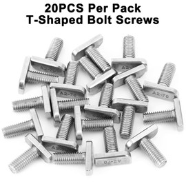 20Pcs M8x20 304 Stainless Steel T-Slot Bolt M8x20mm Bolt T-Shaped Bolt Screw 20Pack