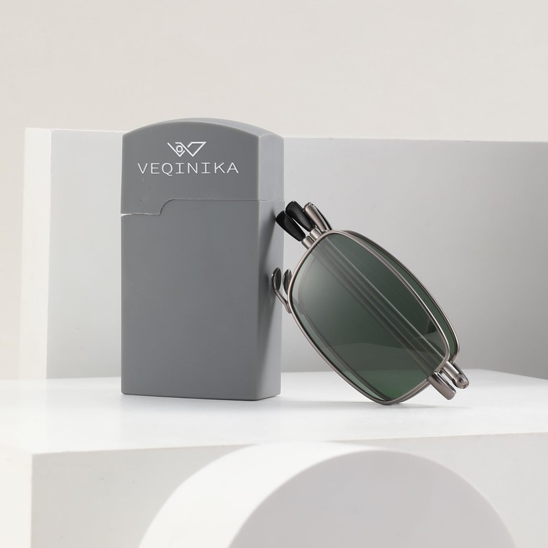 VEQINIKA Foldable Sunglasses for Men Women Polarized Folding Sunglasses Spring